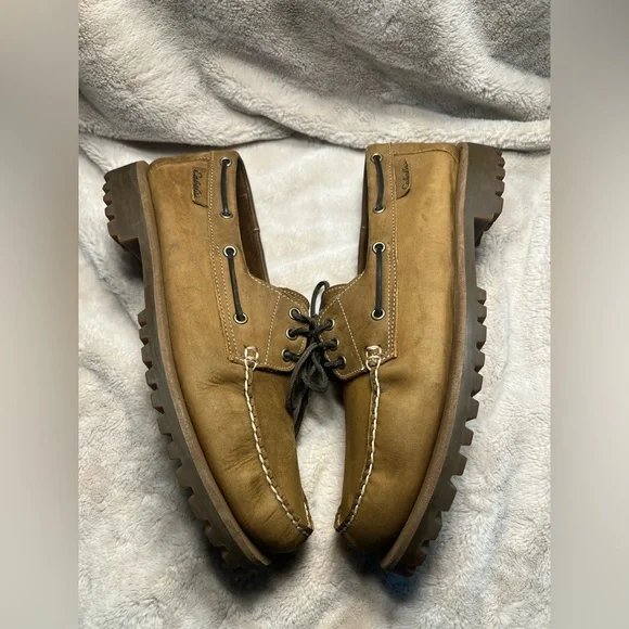 Cabela's Brown Leather Slip-On Moc Boat Loafer Shoes Men's US 13 - Picture 4 of 7